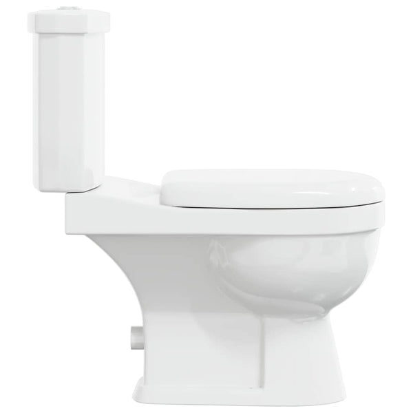 Toilette mit Spülkasten, Weiß
