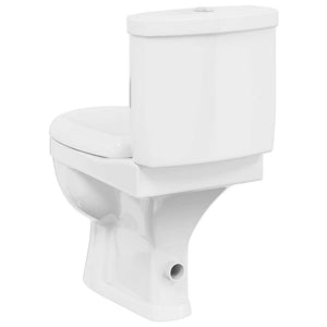 Toilette mit Spülkasten, Weiß