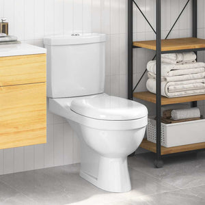Toilette mit Spülkasten, Weiß