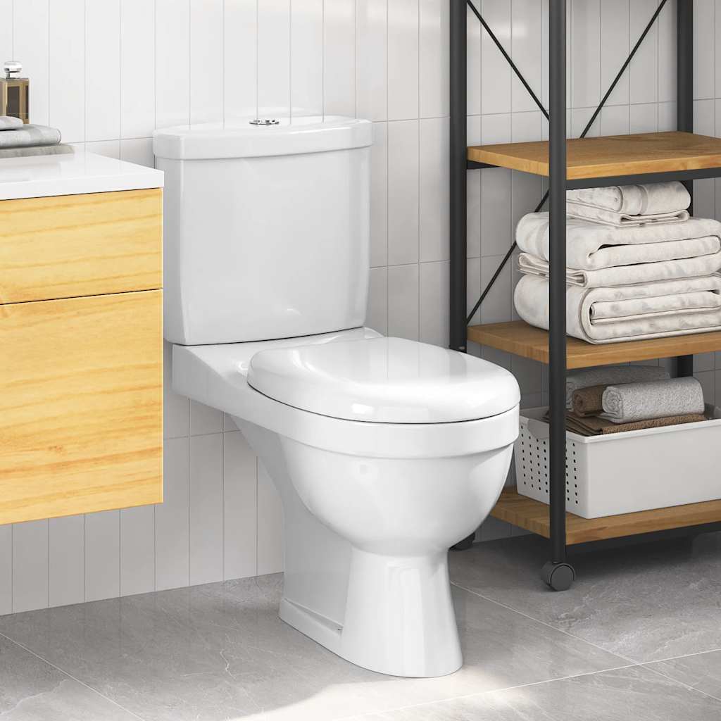 Toilette mit Spülkasten, Weiß