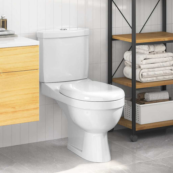 Toilette mit Spülkasten, Weiß