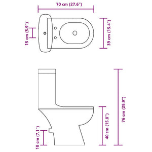 Toilette mit Spülkasten Schwarz