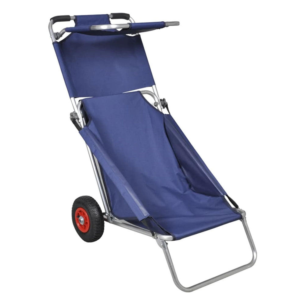 Klappbarer Strandwagen mit Rädern Blau