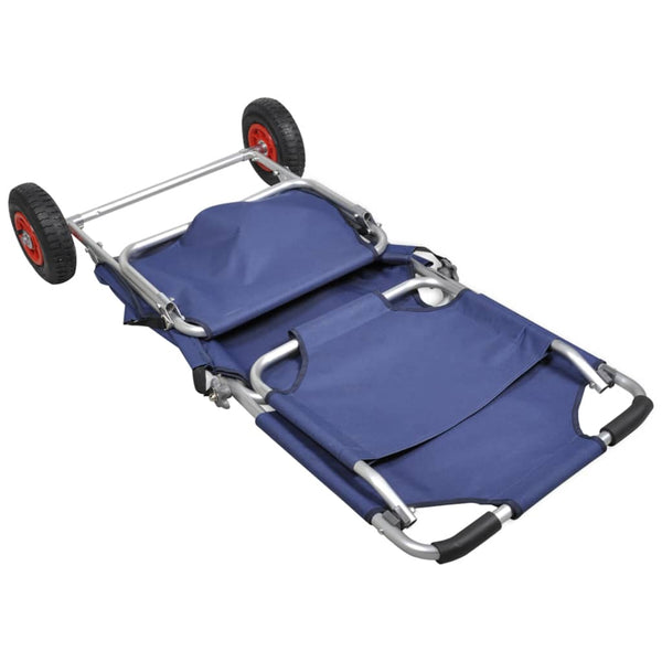 Klappbarer Strandwagen mit Rädern Blau