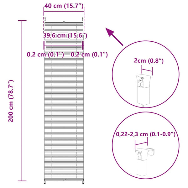 Plissee Rollo 40x200cm Weiß Klemmfix
