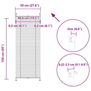 Plissee Rollo 50x150cm Weiß
