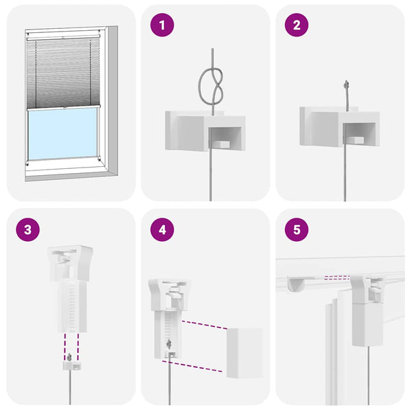 Verdunklungsplissee Weiß 60x125 cm