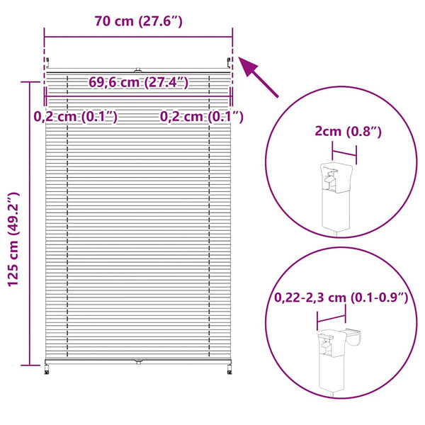Plissee Faltrollo Rollo Plisseerollo 70x125cm Creme