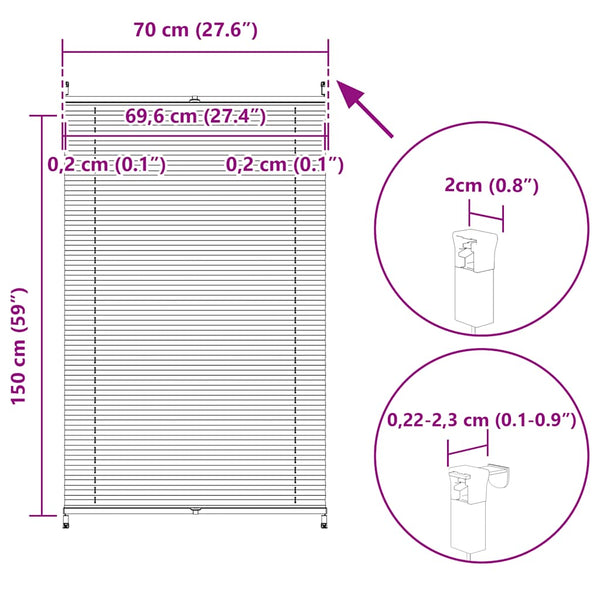 Plissee Rollo 70x150cm Creme
