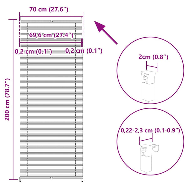 Plissee Rollo Creme 70x200 cm