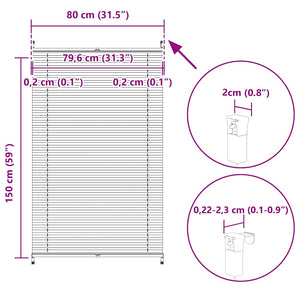 Plissee Rollo 80x150cm Creme