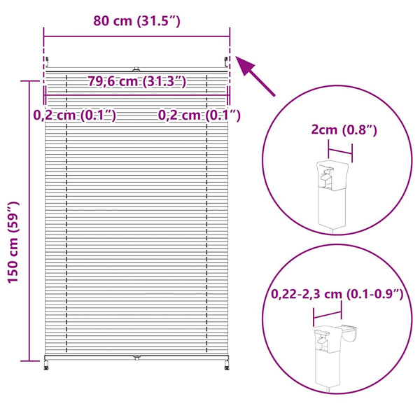 Plissee Rollo 80x150cm Creme