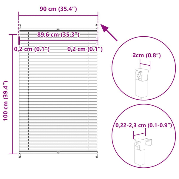 Verdunkelungsplissee 90x100 cm Creme