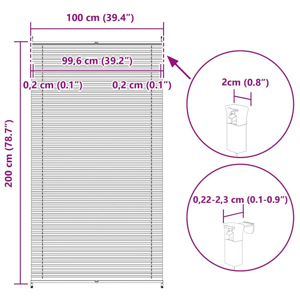 Plissee Rollo 100x200cm Creme