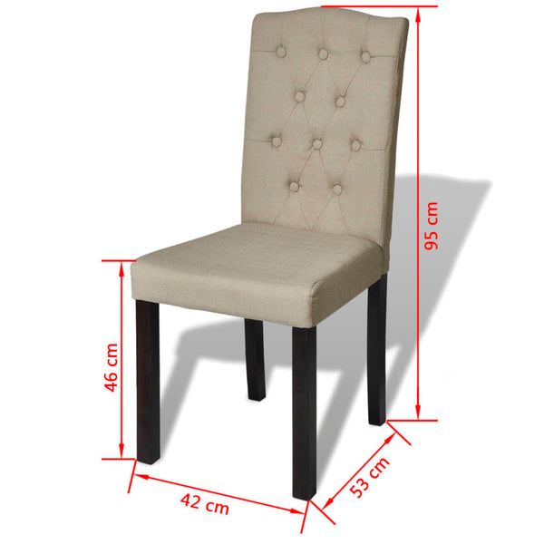 vidaXL Dining Chairs 4 pcs Camel Brown Fabric
