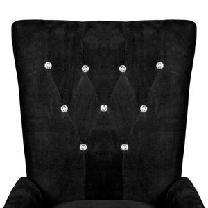 vidaXL Fauteuil accoudoir velours noir