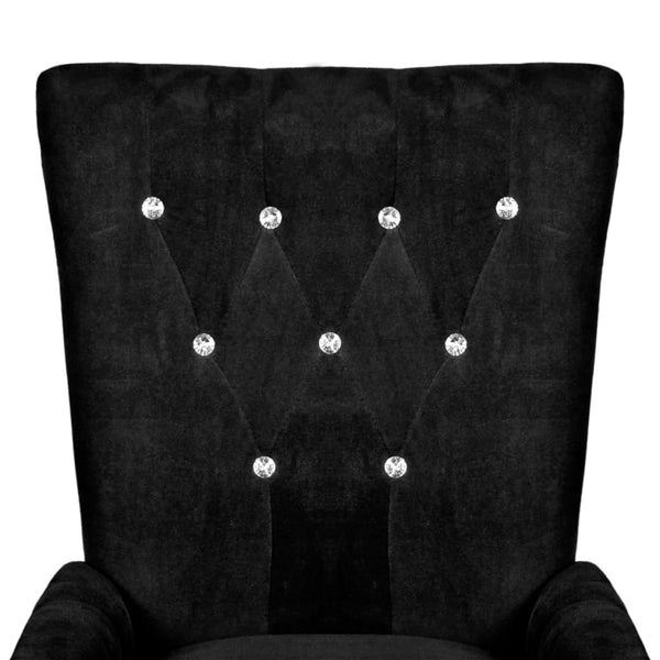 vidaXL Fauteuil accoudoir velours noir