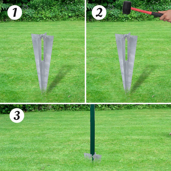 Maschendrahtzaun mit Pfosten und Bodenhülsen Stahl 0,8x25 m