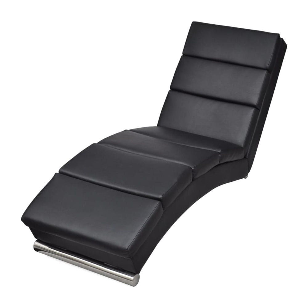 Schwarze Kunstleder Chaiselongue