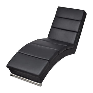 Schwarze Kunstleder Chaiselongue