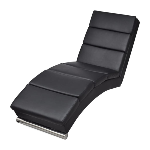 Schwarze Kunstleder Chaiselongue