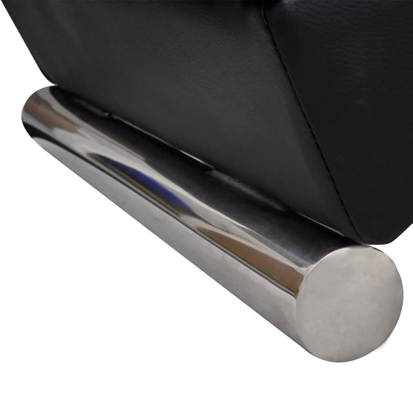 Schwarze Kunstleder Chaiselongue