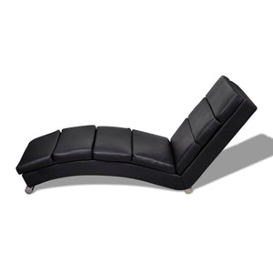 Schwarze Kunstleder Chaiselongue