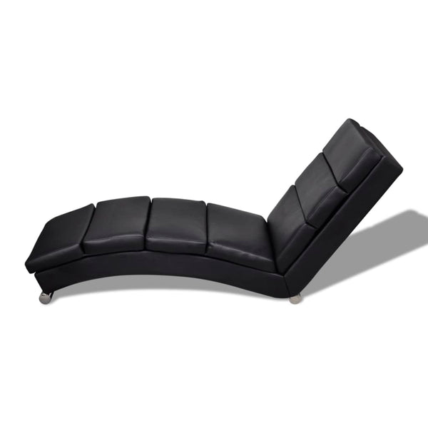Schwarze Kunstleder Chaiselongue