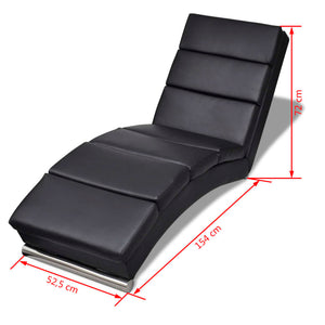 Schwarze Kunstleder Chaiselongue
