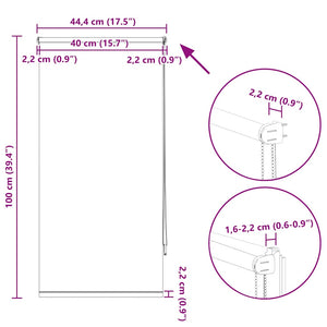 Verdunkelungsrollo Weiß 44,4x100cm
