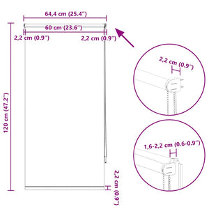 Verdunkelungsrollo 64,4x120 cm Gebrochen Weiß