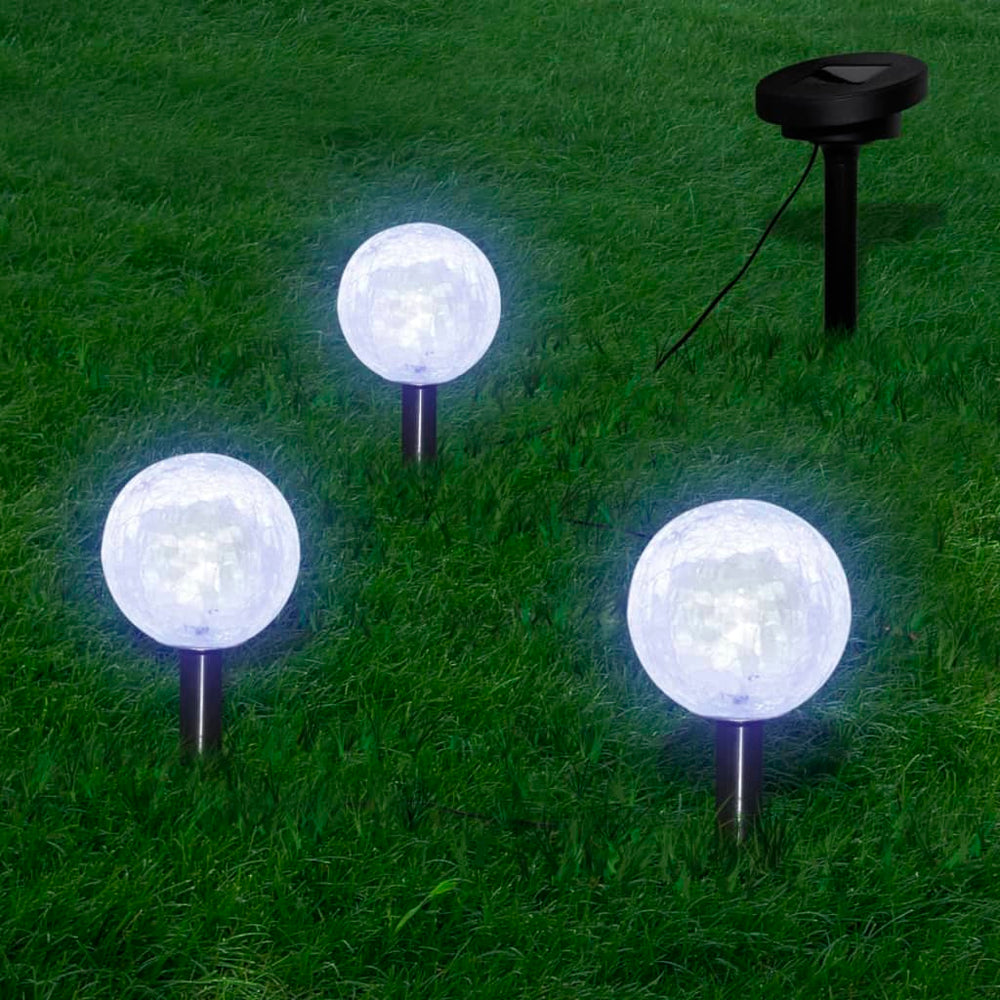 Solar LED Kugel Gartenleuchten mit Erdspießen