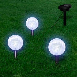 Solar LED Kugel Gartenleuchten mit Erdspießen