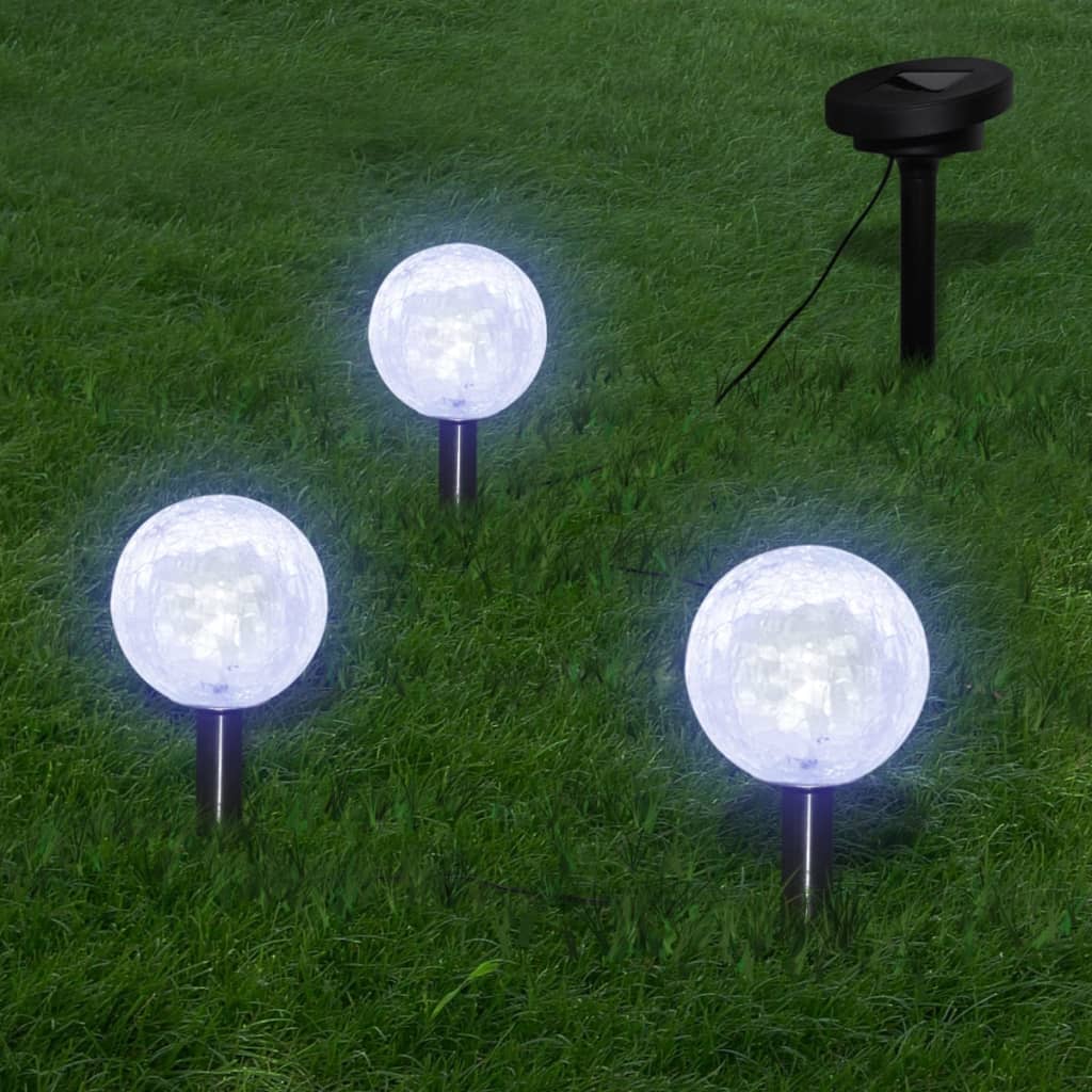Solar LED Kugel Gartenleuchten mit Erdspießen