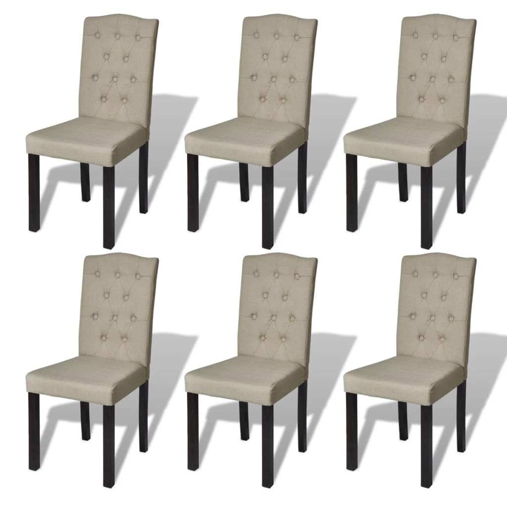 vidaXL Dining Chairs 6 pcs Camel Brown Fabric