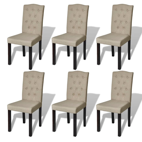 vidaXL Dining Chairs 6 pcs Camel Brown Fabric