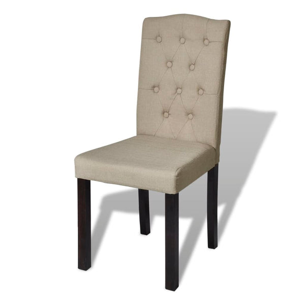 vidaXL Dining Chairs 6 pcs Camel Brown Fabric