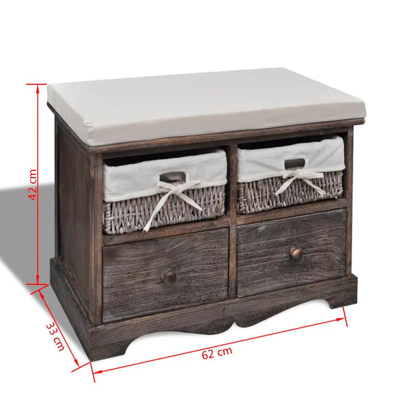 Sitzbank Braun mit Stauraum