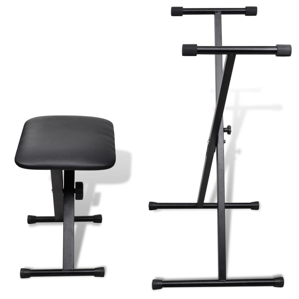 Ensemble de support et tabouret de clavier réglables