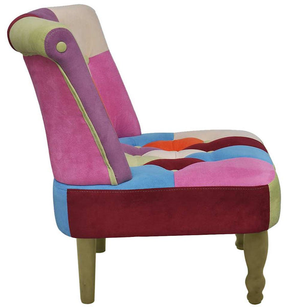 Französischer Stuhl mit Patchwork-Design Stoff