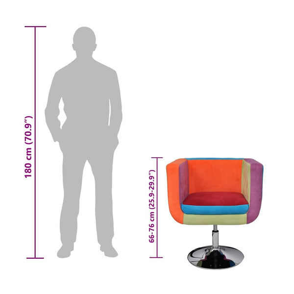 vidaXL Cube Armchair with Patchwork Design Fabric
