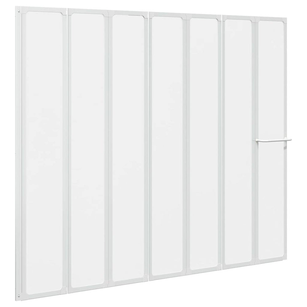 Paroi de douche 140 x 168 cm 7 panneaux pliables avec porte-serviettes