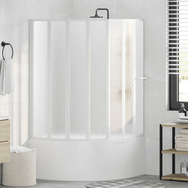 Duschwand 140 x 168 cm 7 Paneele Faltbar mit Handtuchhalter