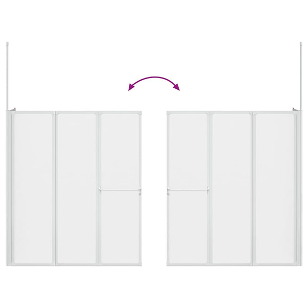 Duschwand L-Form 70x120x137 cm 4-teilig Faltbar