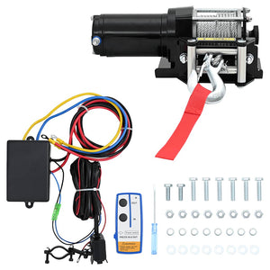 12 V Elektrische Seilwinde 1360kg + Montageplatte Fernbedienung