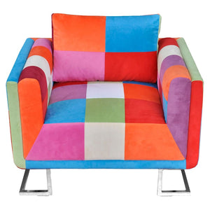 Patchwork Sessel mit Verchromten Beinen
