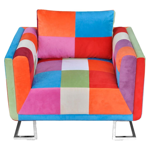 Patchwork Sessel mit Verchromten Beinen