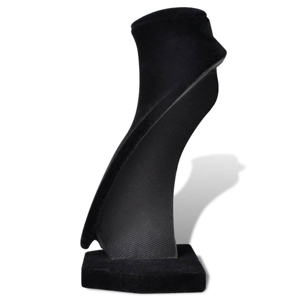 Schmuckbüste Flanell Schwarz, 4er Set