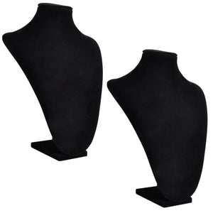 Schmuckbüste Flanell Schwarz 2er-Set