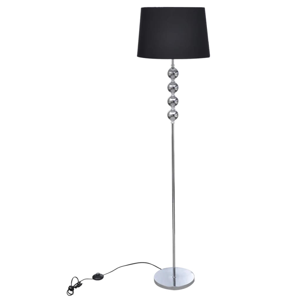 Schwarze Stehlampe mit Kugel-Dekor